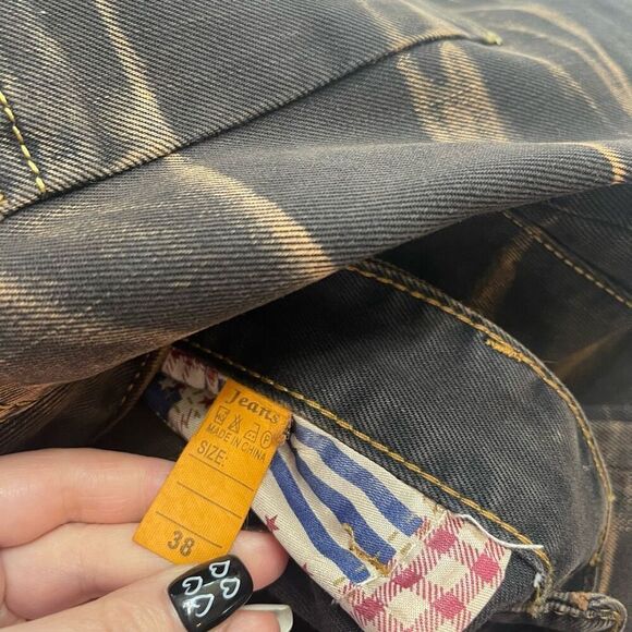 Parva Milano Classic Straight Whiskered Denim Jeans Size 38 X 30 - Picture 7 of 10